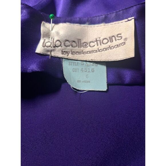 Vintage B.B. Collections Dress Purple Faux Wrap Party Cocktail Dress Size 6 - Picture 10 of 11